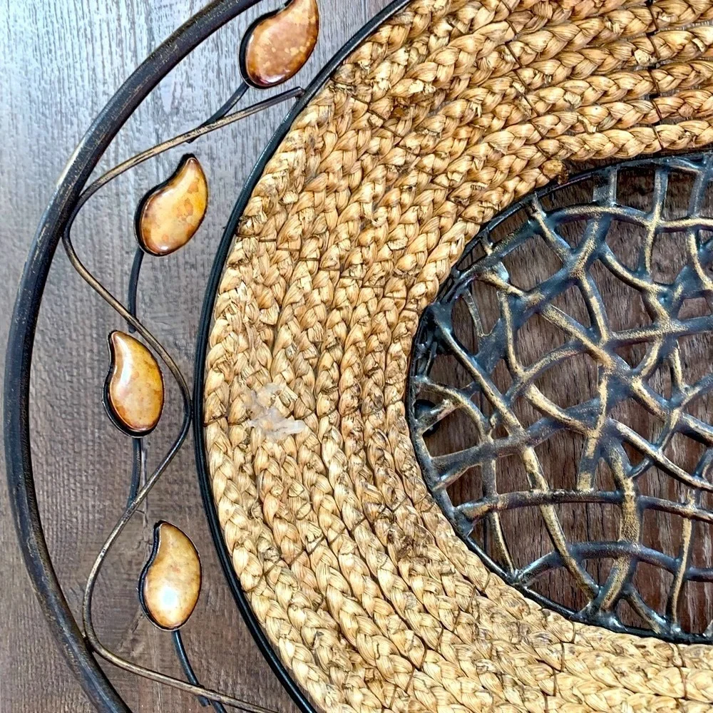 Woven Basket with Metal Frame